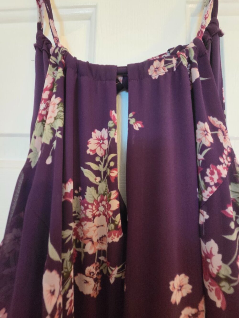 Torrid Purple Floral Maxi-length keyhole dress - Picture 3 of 7